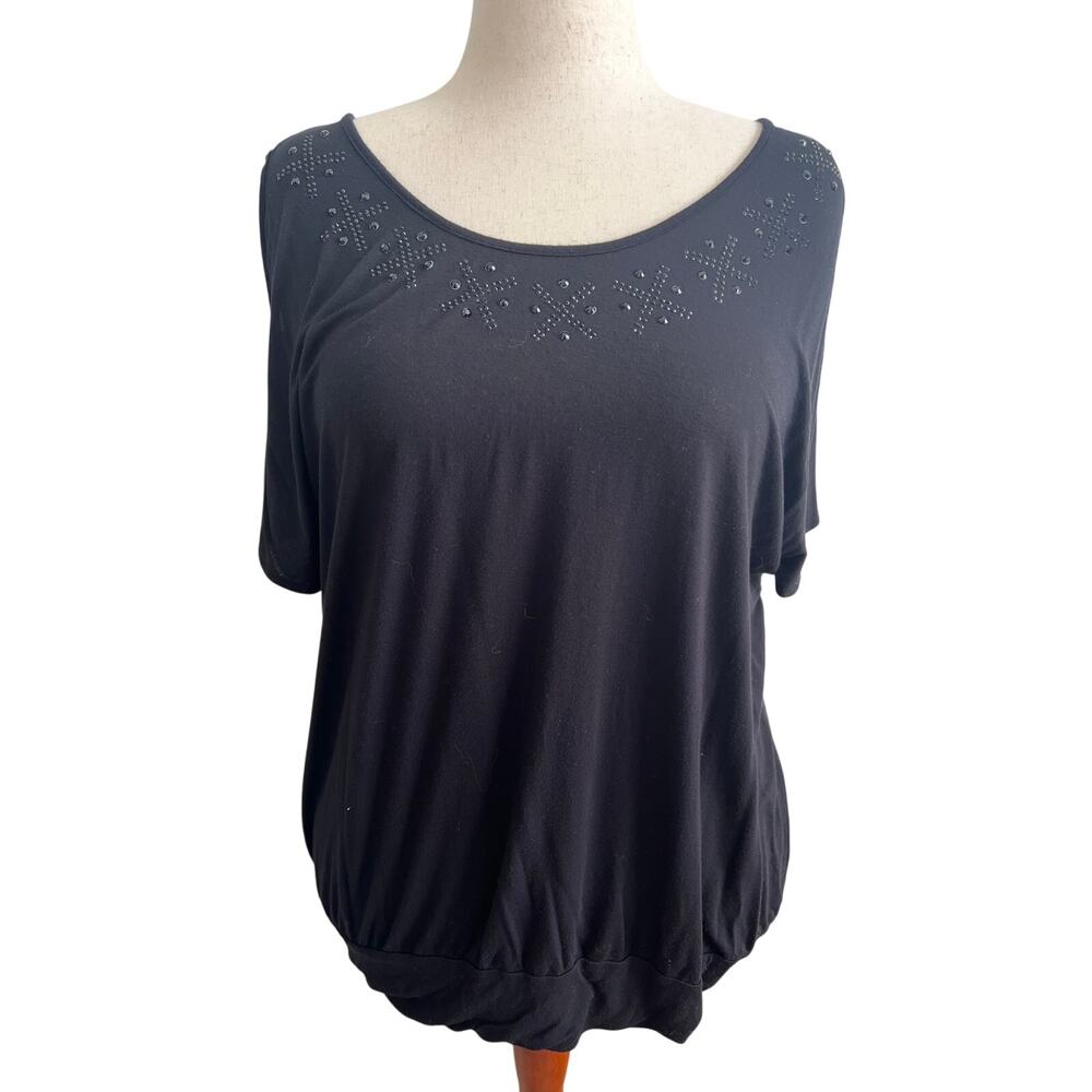 Lane Bryant Shoulder Cut Out Short Sleeve Blouse Size 18/20
